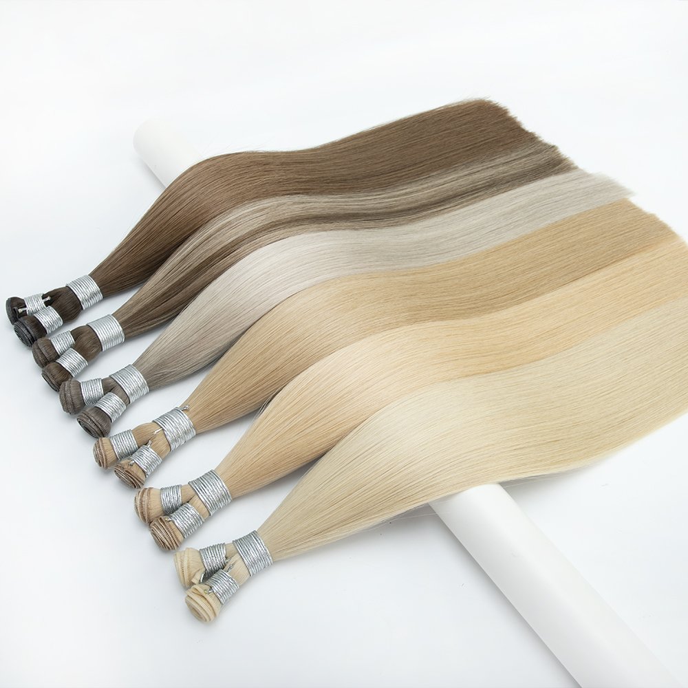Russian Thin Invisible Genius Wefts Hair Extensions Double Drawn Human Hair Genius Weft