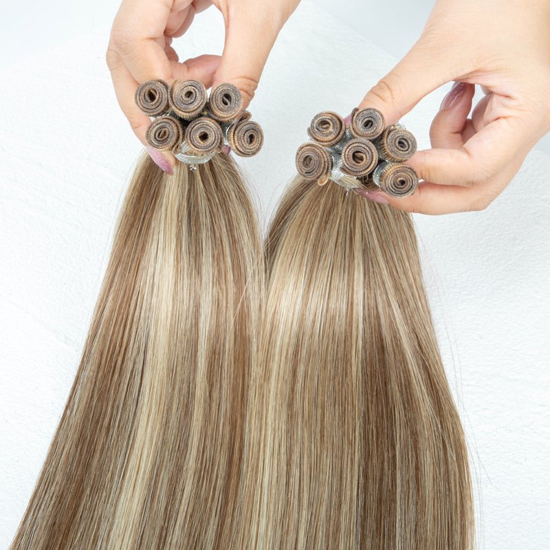 Russian Thin Invisible Genius Wefts Hair Extensions Double Drawn Human Hair Genius Weft