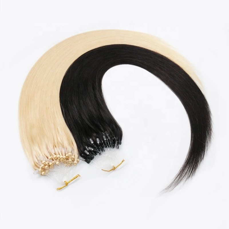 Brazilian Virgin Human Hair 10A Grade Micro Loop Ring Hair Extension Factory Wholesale Microlink Hair Extensions