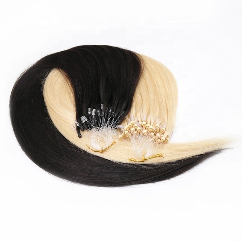 Brazilian Virgin Human Hair 10A Grade Micro Loop Ring Hair Extension Factory Wholesale Microlink Hair Extensions