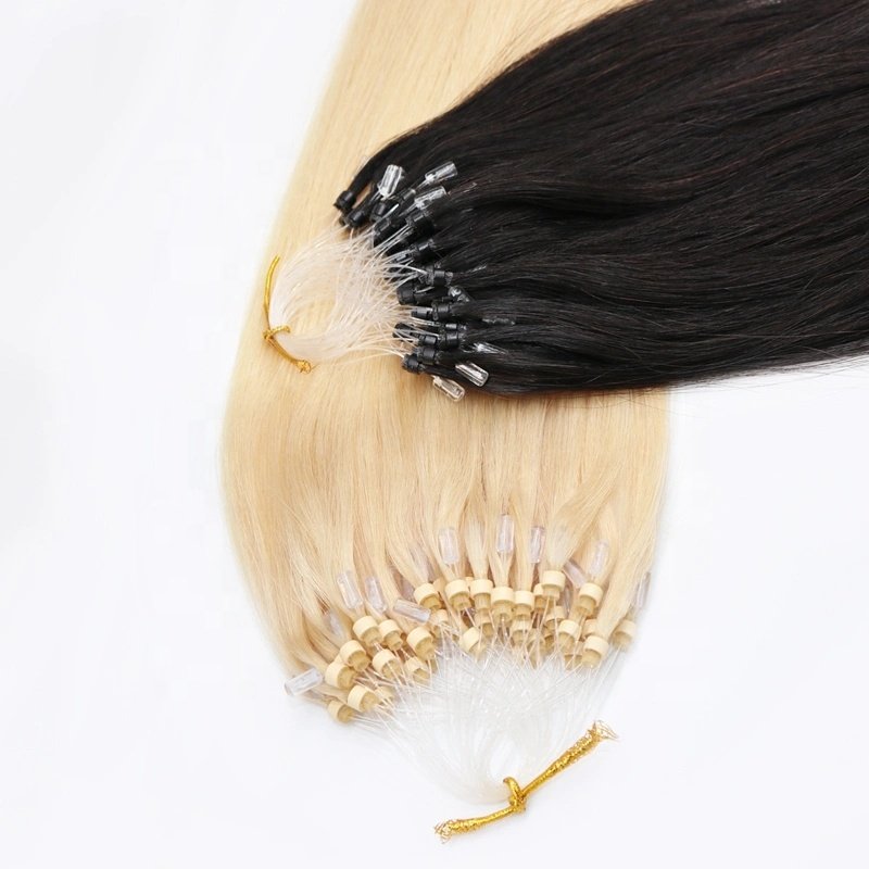 Brazilian Virgin Human Hair 10A Grade Micro Loop Ring Hair Extension Factory Wholesale Microlink Hair Extensions
