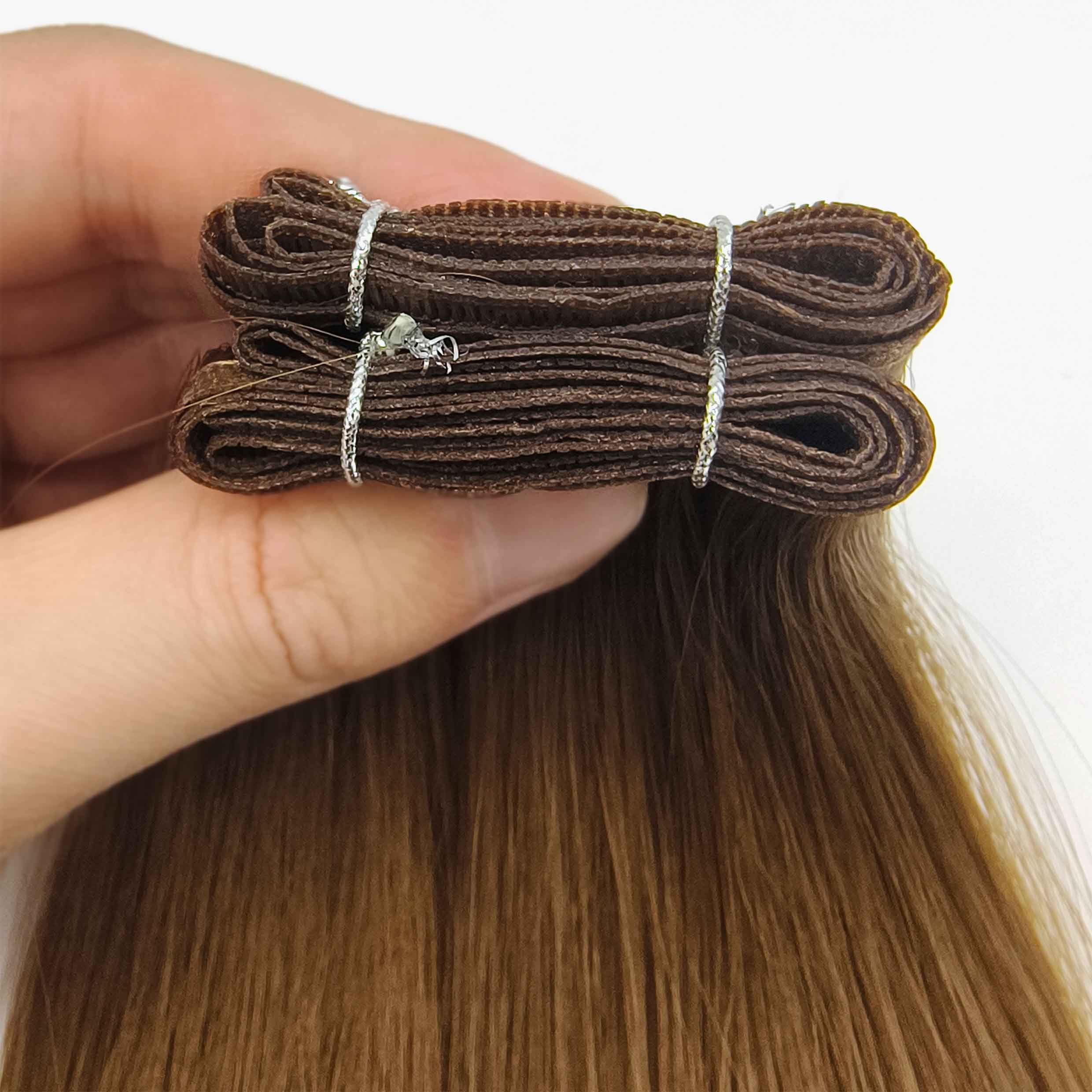 Fasimei wholesale hair extensions china 100% Human Hair Bundles Virgin Flat Weft Hair Extensions