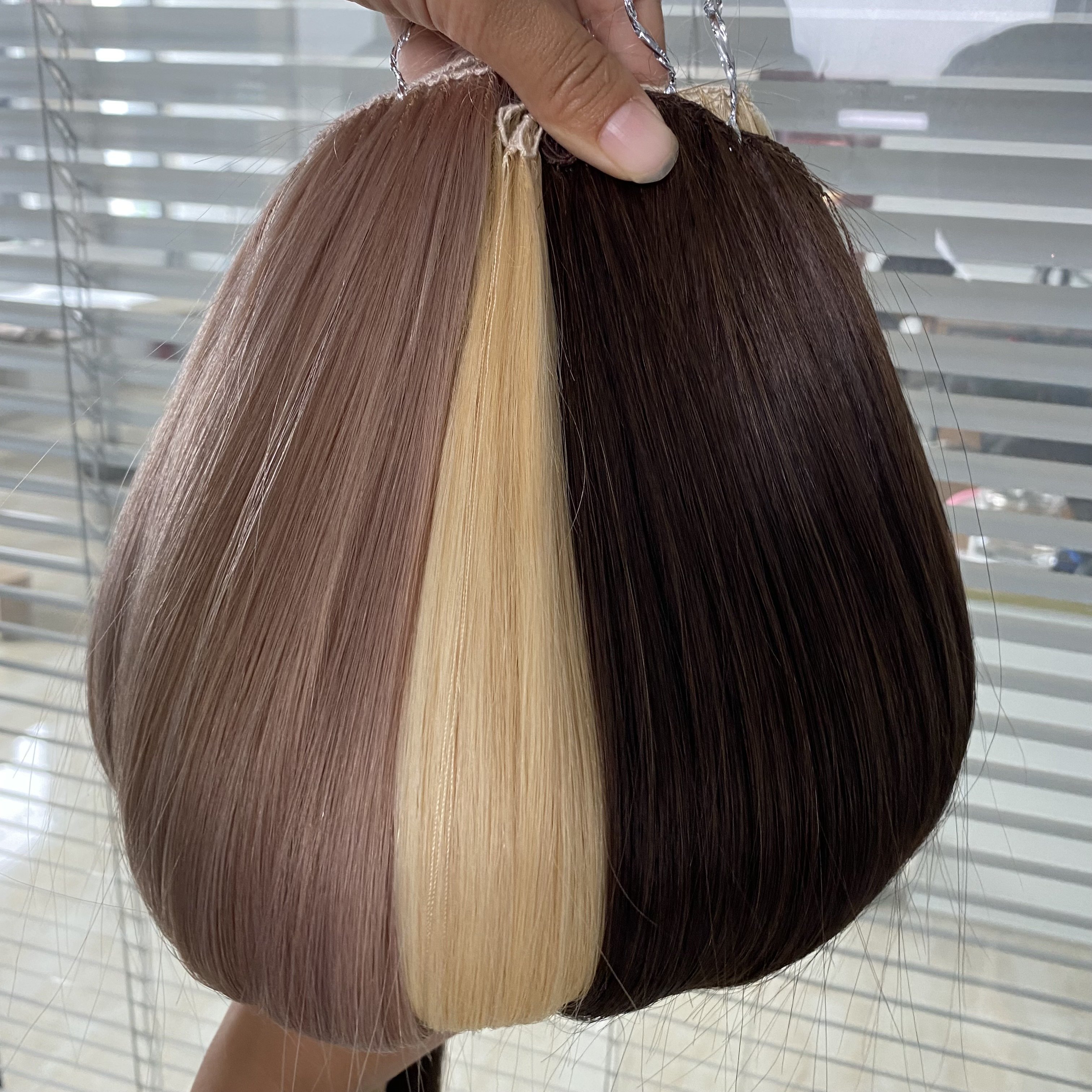 100% virgin cuticle aligned factory feather weft hair human hair extensions
