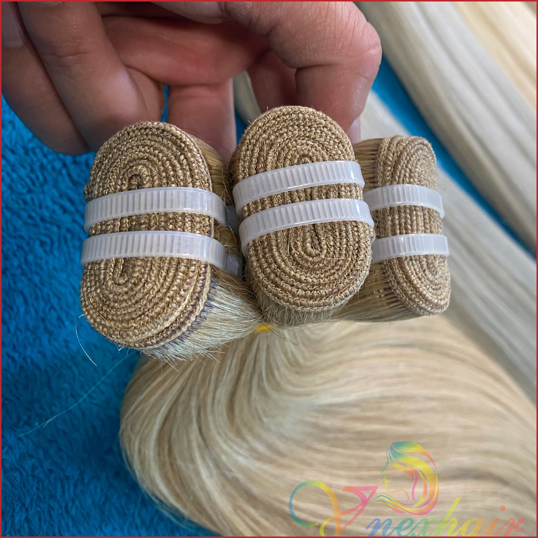 100% Human Hair Weft Thick Finish Straight Wave Style Raw 10A Grade Bulk Sale Discount Price Genius Human Hair Weft