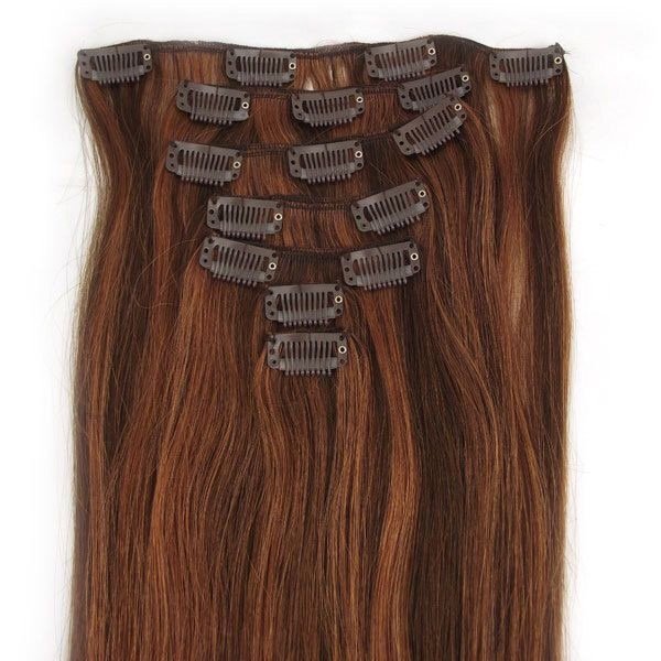 Fashion New Design Russian Hair Extensions Ombre Clip in Human Natural Hair One Piece Highlights