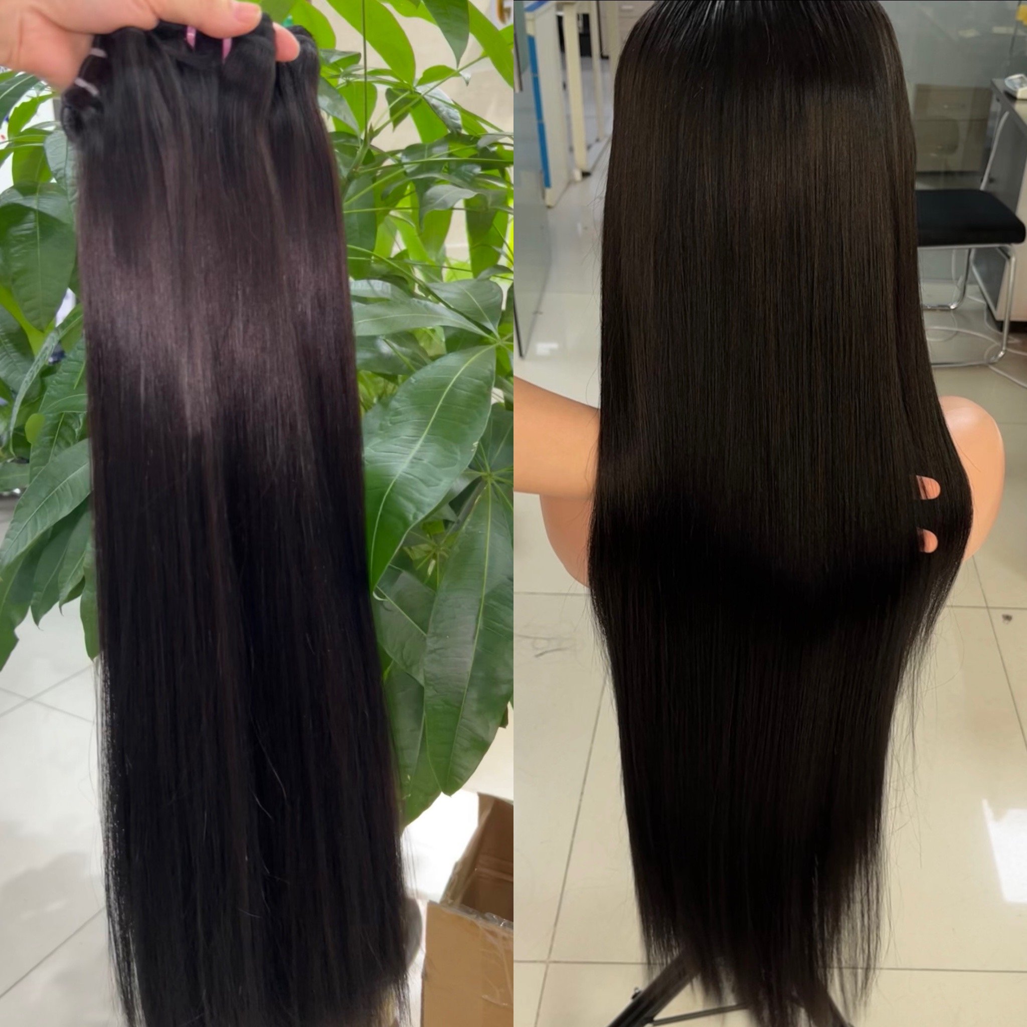 Wholesale 36 40inch long human hair extension vendor low price sample 100% unprocessed raw brazilian human hair bundle
