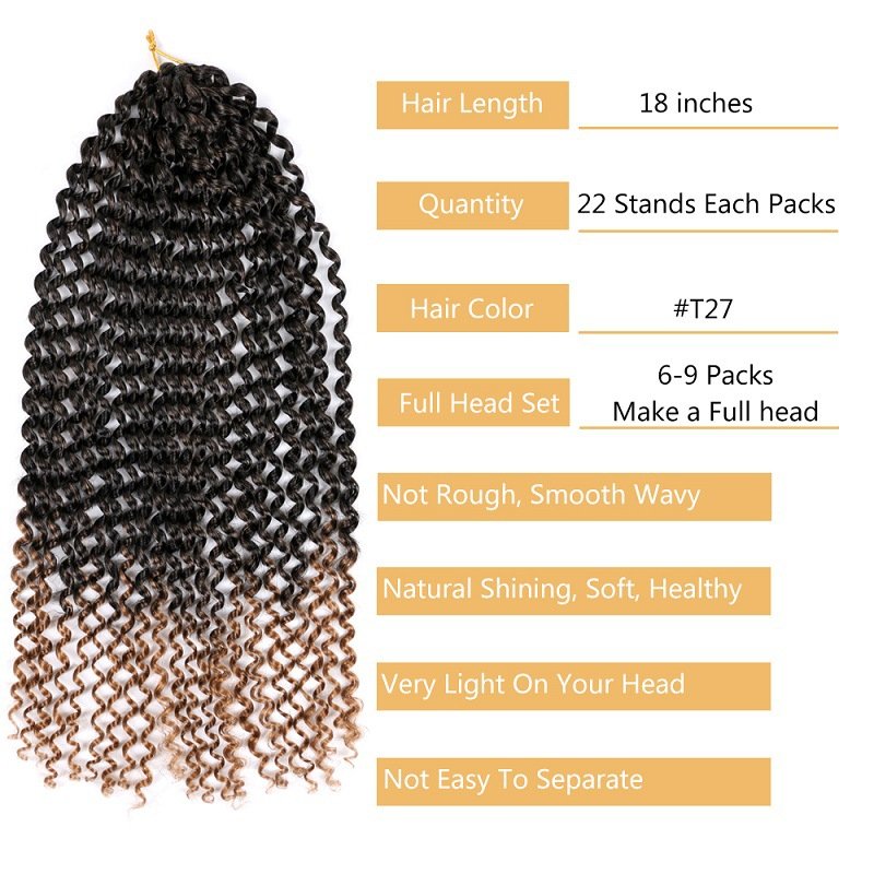 18Inches Synthetic Fiber Curly Hair African Passion Twist Crochet Braids Hair Extensions Wigs