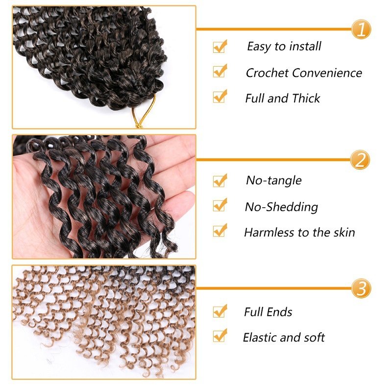 18Inches Synthetic Fiber Curly Hair African Passion Twist Crochet Braids Hair Extensions Wigs