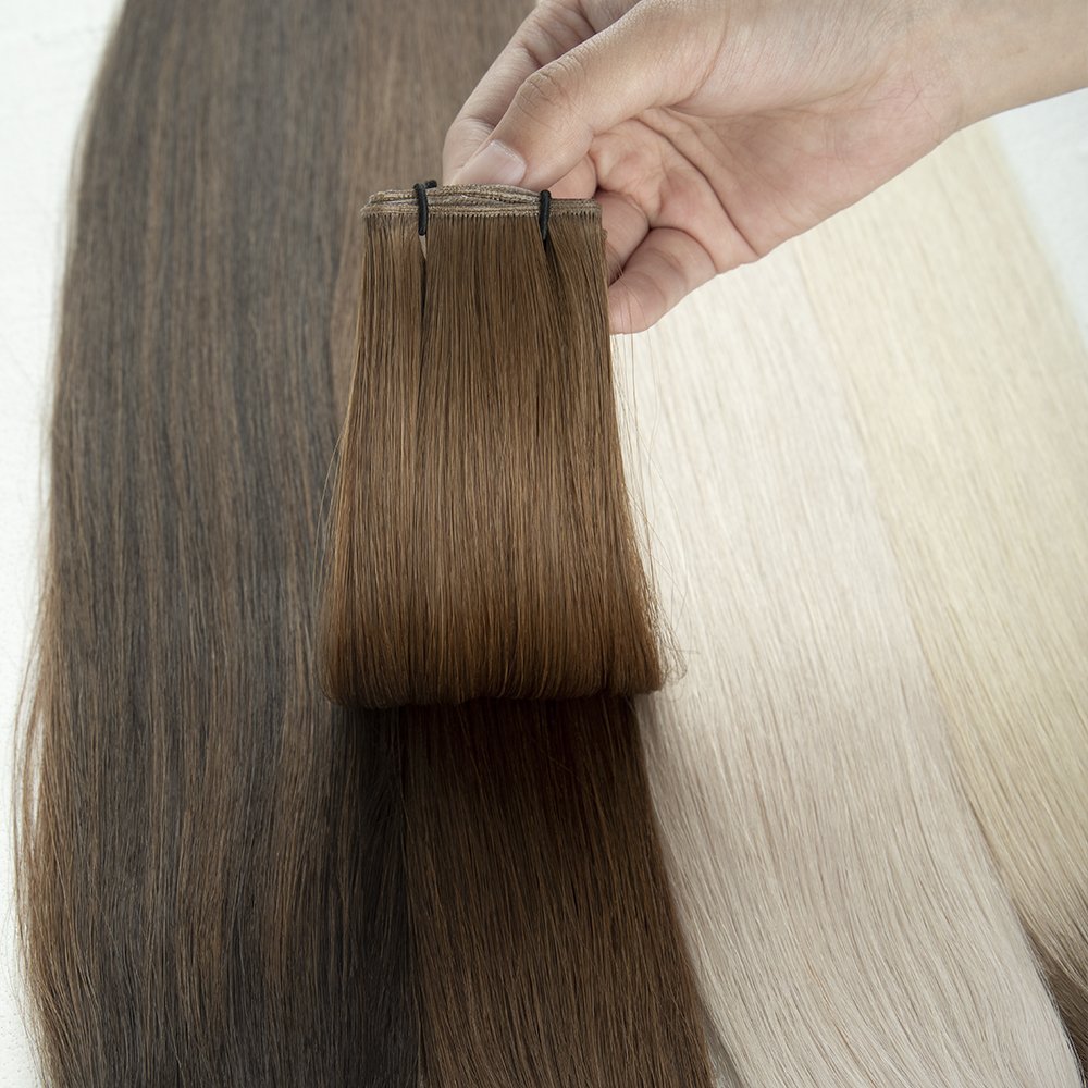 Wholesale High Grade Genius Russian Virgin Remy Hair Dyed Straight and Deep Wave Human Weft Soft and Comfortable
