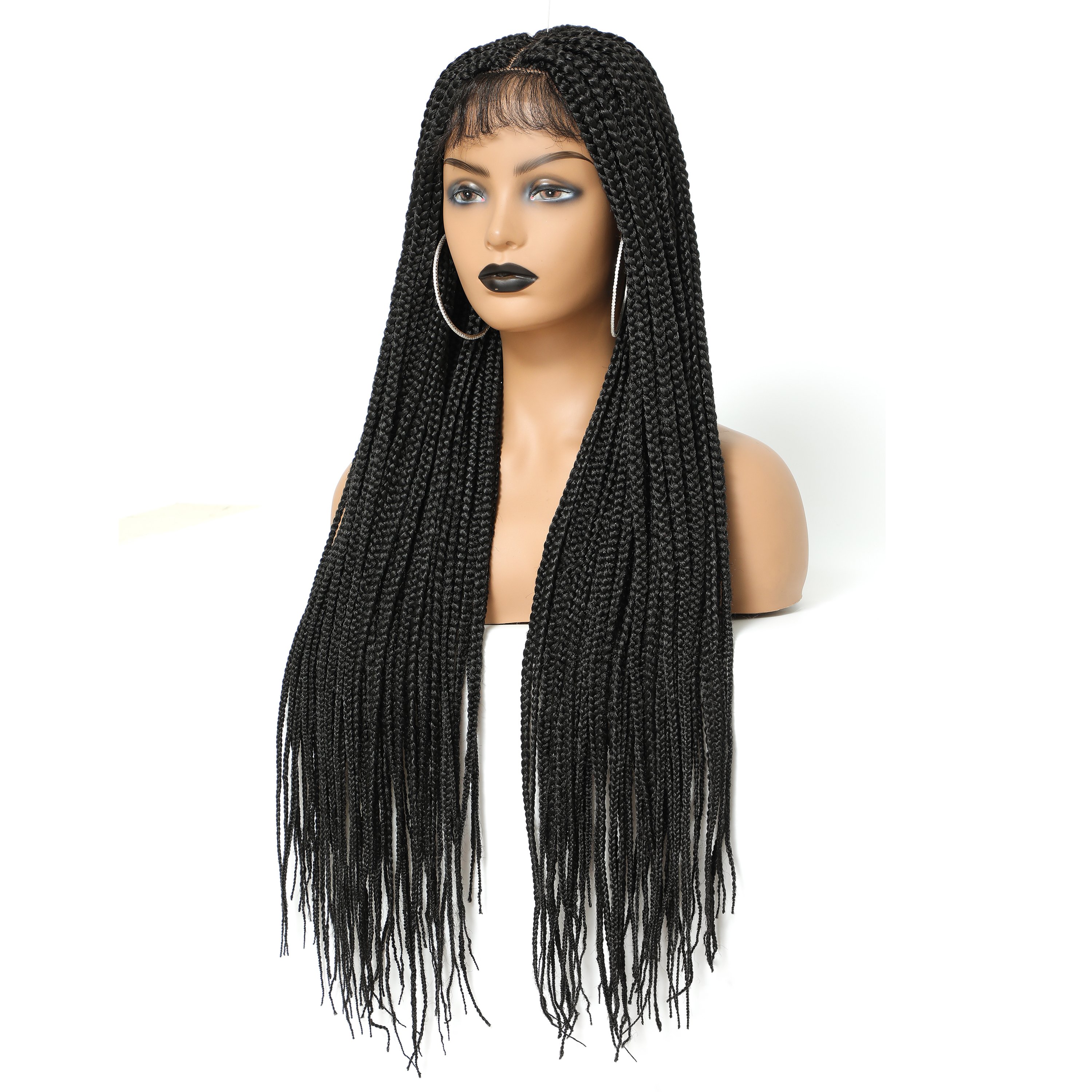 braided wigs lace front with factory price Box Braid Synthetic Braiding Hair Wigs