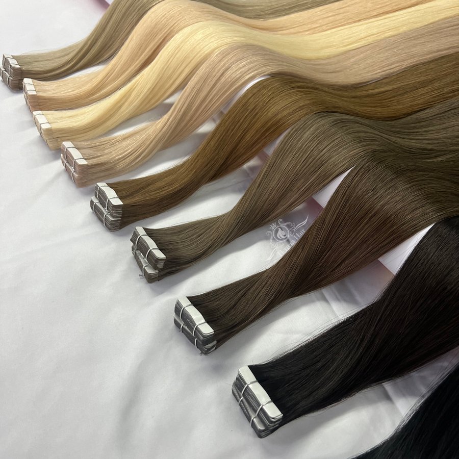 Newest Tapeins Extensiones De Cabello 100% Natural 24 Blond Cuticle Aligned Adhesive Tape In Hair Extension 100Human Hair