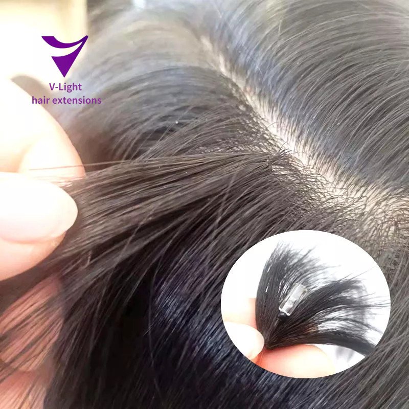 2024 new if2 cuticle aligned hair h6 feather hair extension natural human hair extensions for solon virgin 52 colors micro rings