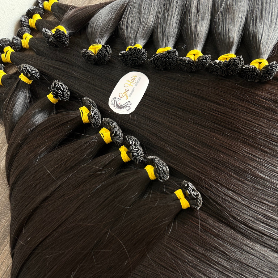Wholesale Super Double Drawn Natural Straight Vietnamese Human Hair Extensions Keratin Flat Tip Various Stretched Length