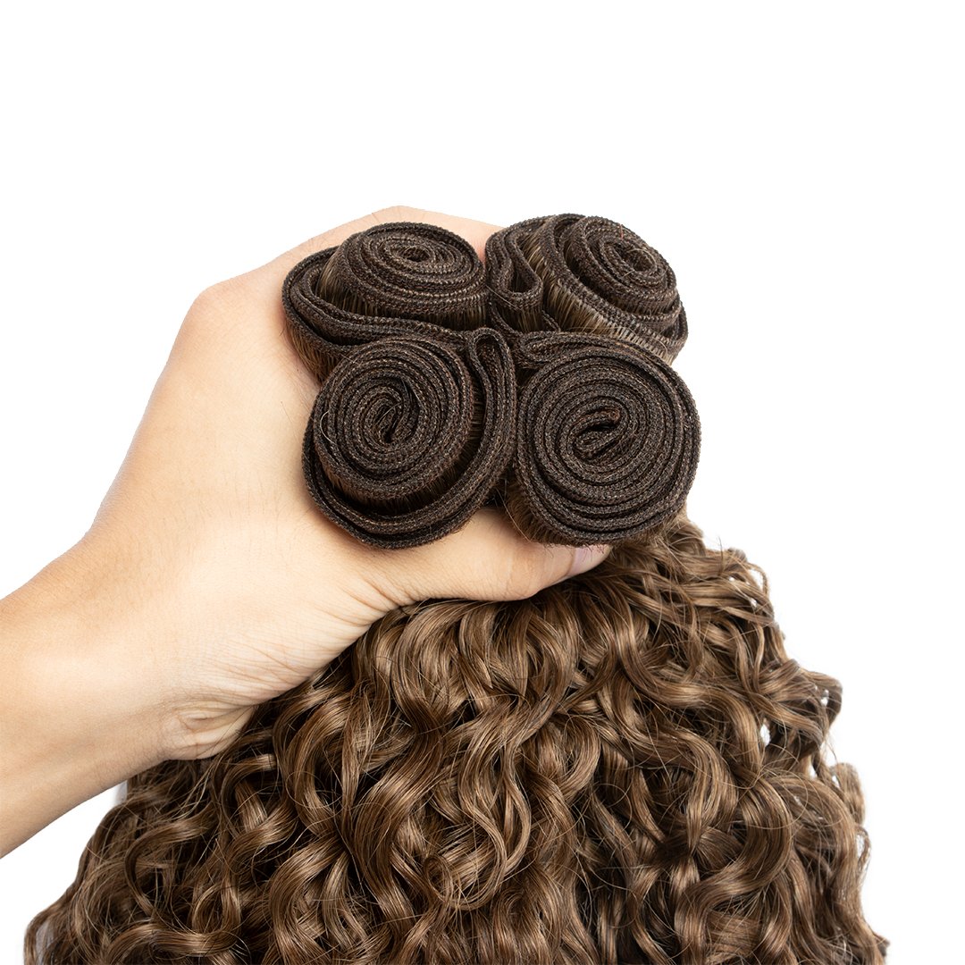 Machine Double Weft 2A 3B Exotic Kinky Curly Weft Hair Extensions Human Hair