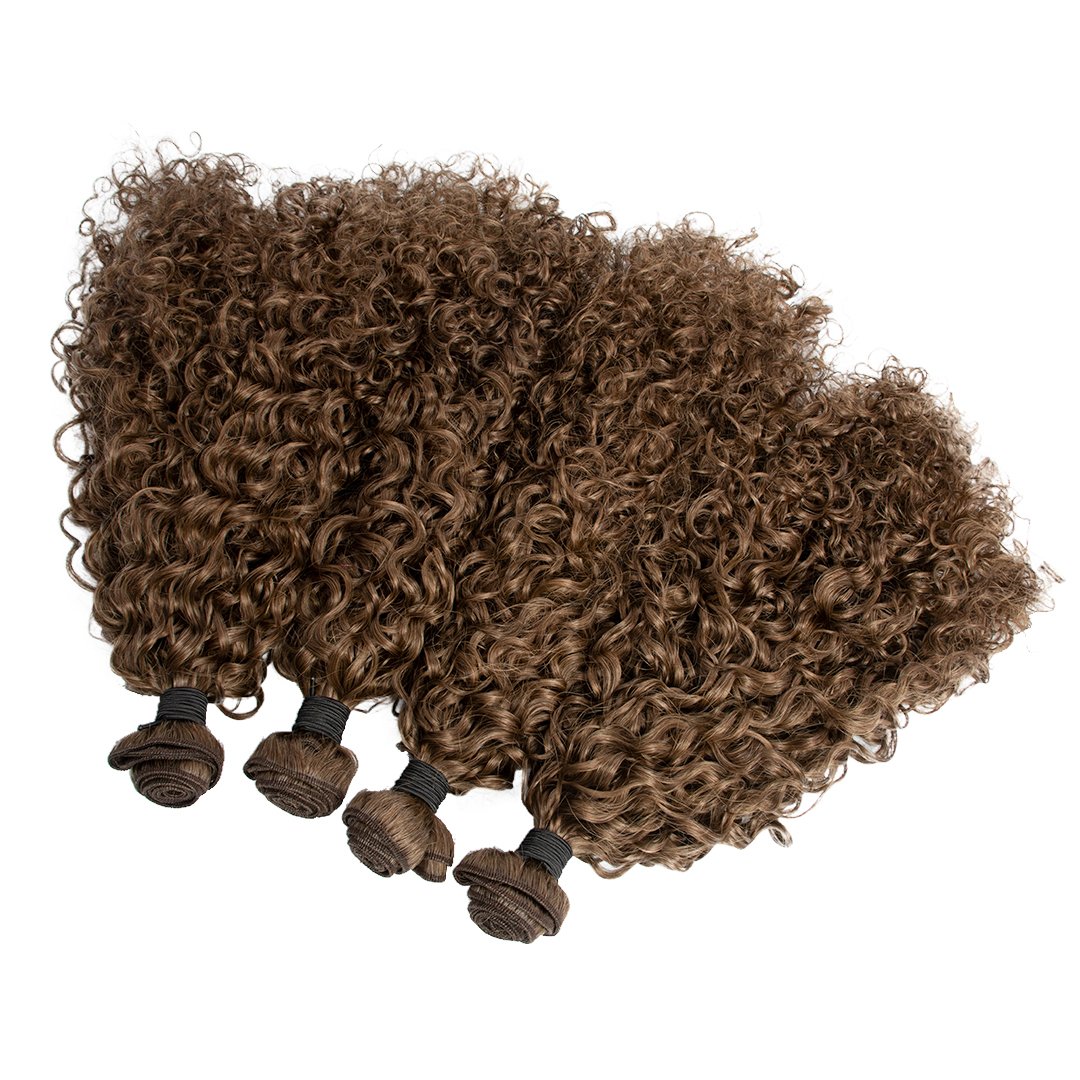 Machine Double Weft 2A 3B Exotic Kinky Curly Weft Hair Extensions Human Hair