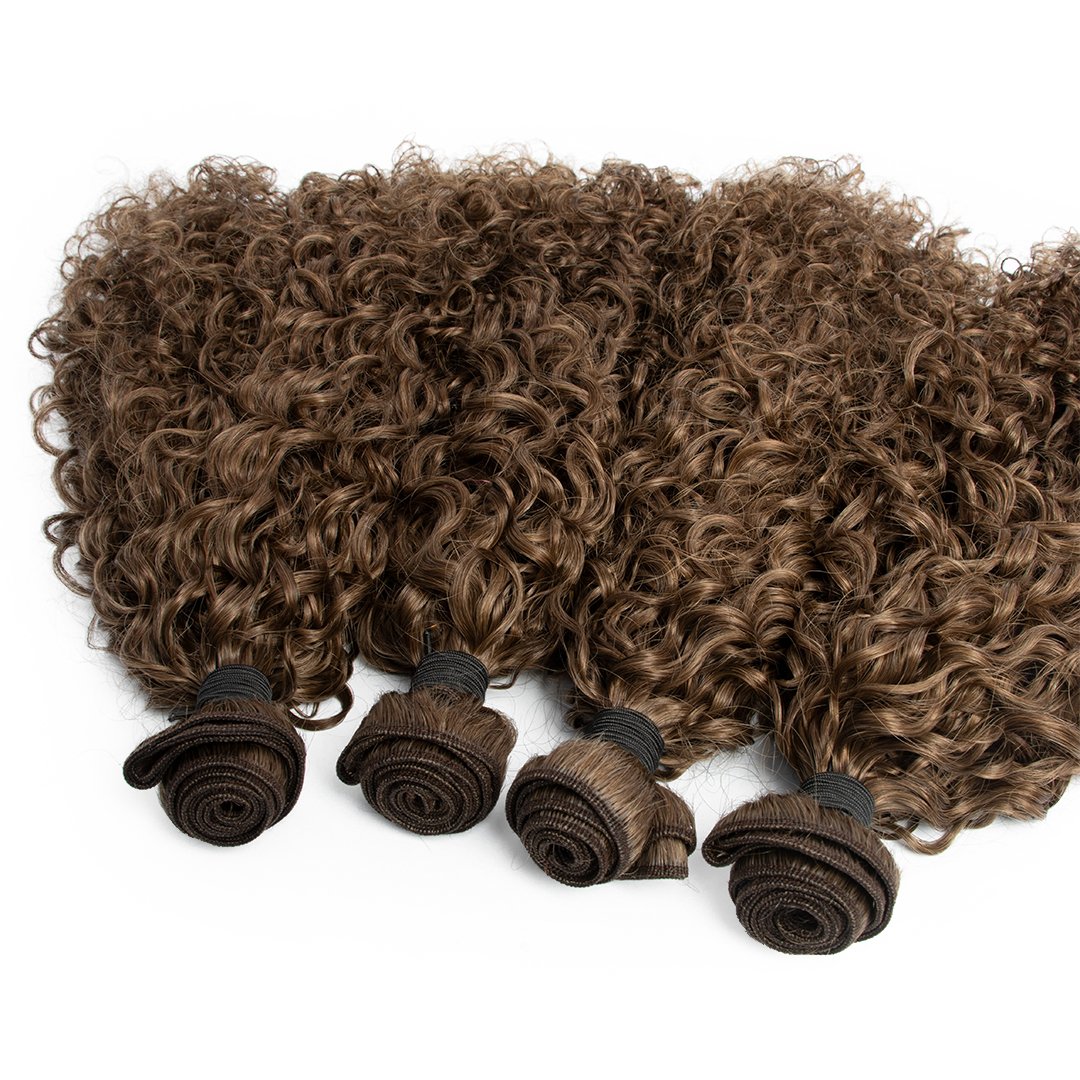 Machine Double Weft 2A 3B Exotic Kinky Curly Weft Hair Extensions Human Hair