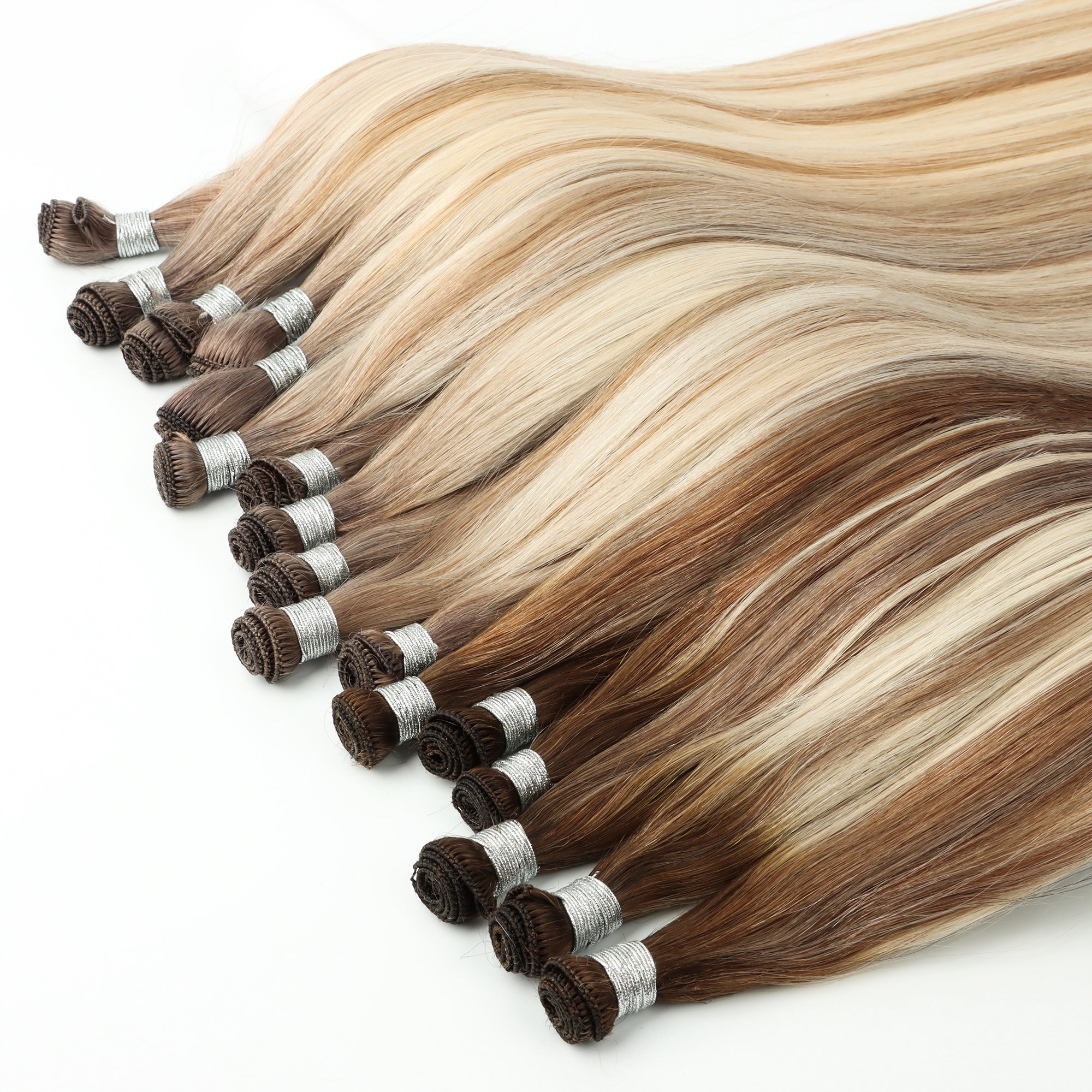 High Quality 100 Human Russian Remy Human Hair Grade 12A Double Drawn Hand Tied Weft Hair Extension