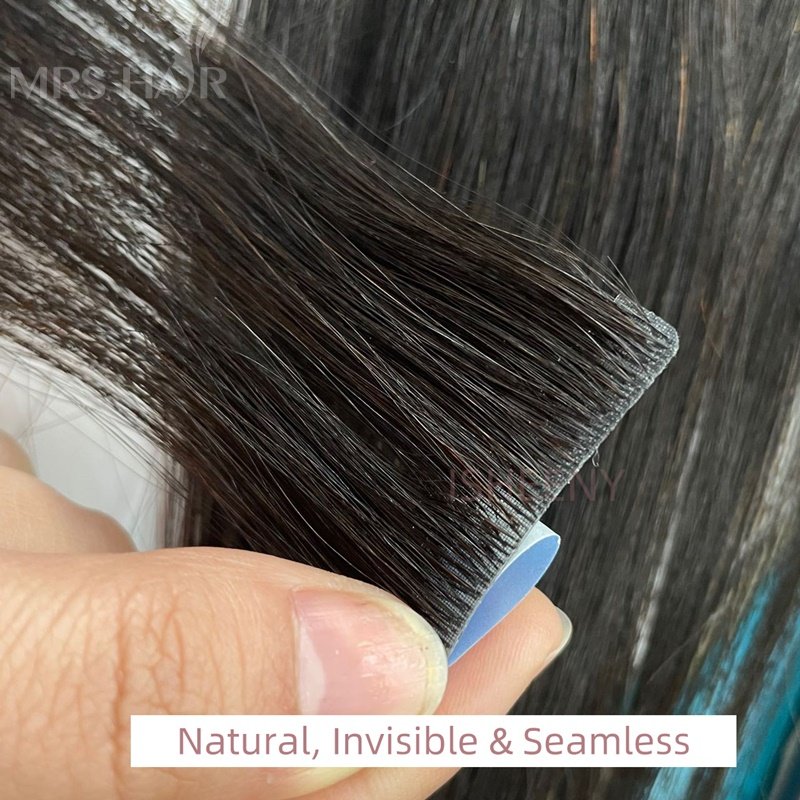Ready to ship invisible tape in extensions raw human hair 20" Tape In Hair 20pcs seamless invisible tape in human hair extension