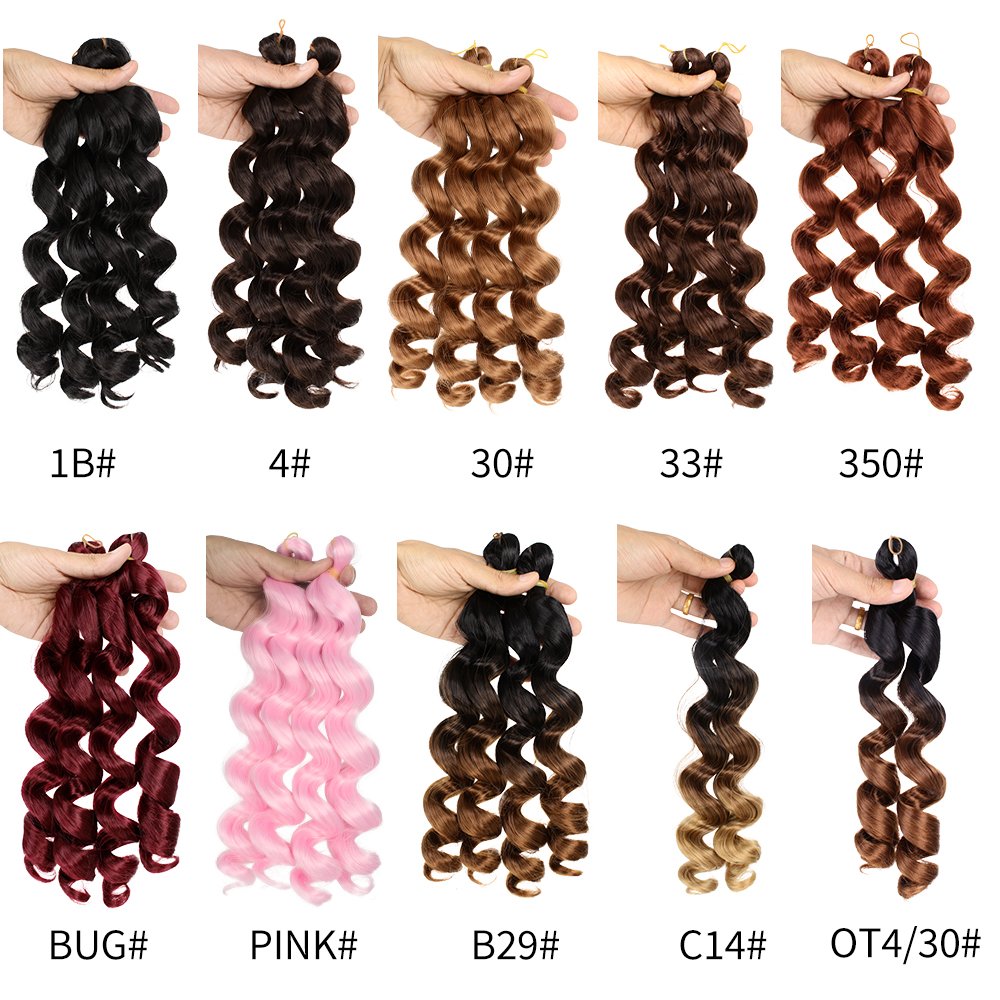 Boho French Curls 12 Inch Bobo Short Curl Braiding Hair Synthetic Curly Crochet Braids Hair Extensions for Black Women