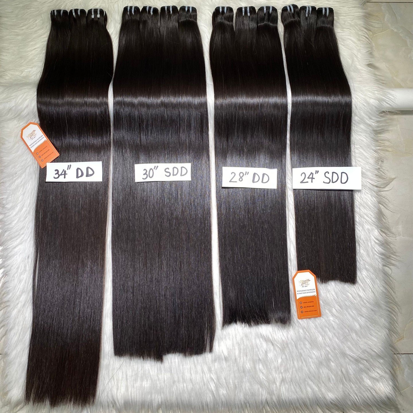 Wholesale Raw Vietnamese Hair Vendor Cuticle Aligned Virgin Super Double Drawn Natural Human Hair Extensions
