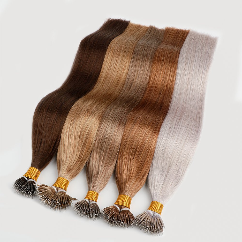 Russian Micro Nano Tip Double Drawn Virgin Remy Nano Ring Human Hair Extensions