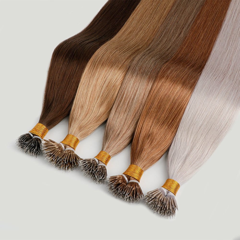 Russian Micro Nano Tip Double Drawn Virgin Remy Nano Ring Human Hair Extensions