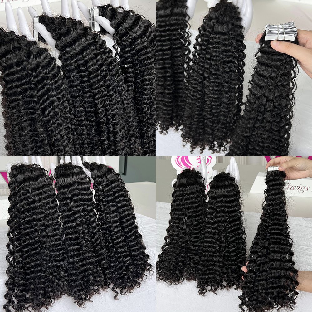 Double Drawn Tape ins Extensions 100human Hair Seamless Invisible Indian Raw Cuticle Aligned Tape In Human Hair Extensions