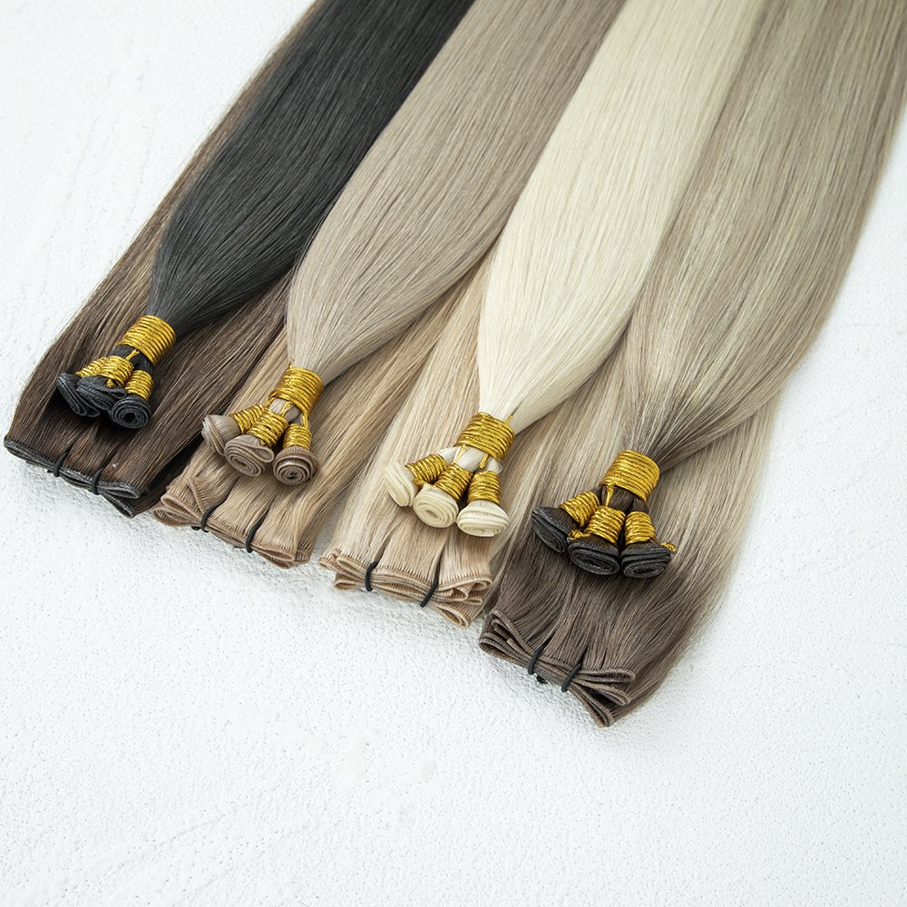 LeShine Russian Hair Thin Invisible Genius Weft Hair Extensions Double Drawn Human Hair Genius Weft