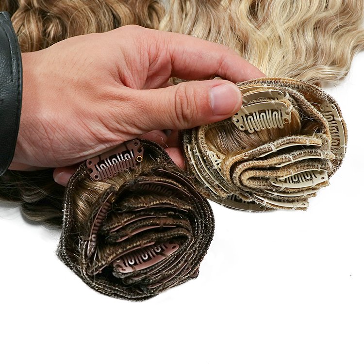 Factory Price Wholesale 12A Grade Remy Human Curly Hair Extensions Human Hair Clip In