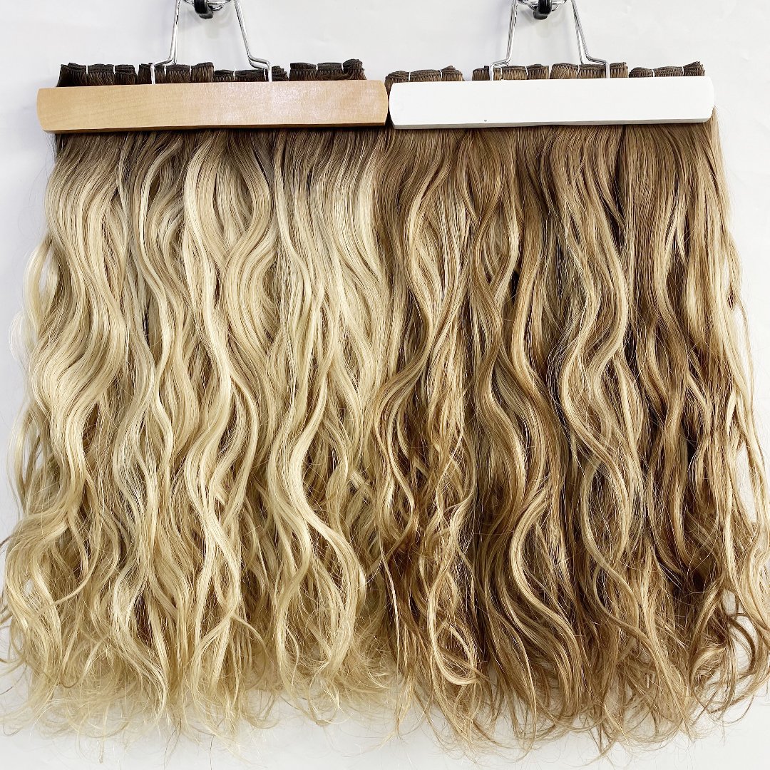 Double Strands Thin Hand Tied Weft Invisible Genius Weft Cuticle Remy Human hair Genius Weft Hair Extensions