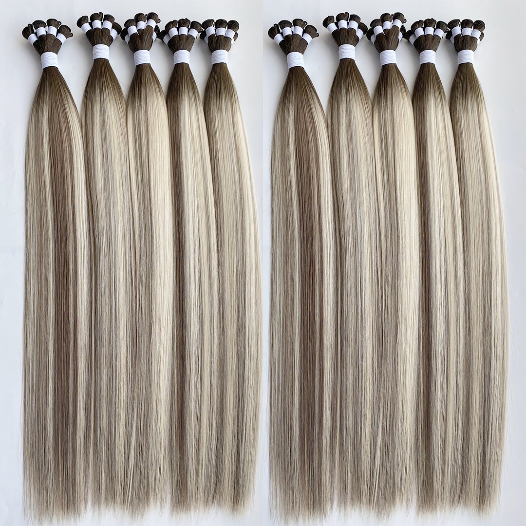 Double Strands Thin Hand Tied Weft Invisible Genius Weft Cuticle Remy Human hair Genius Weft Hair Extensions