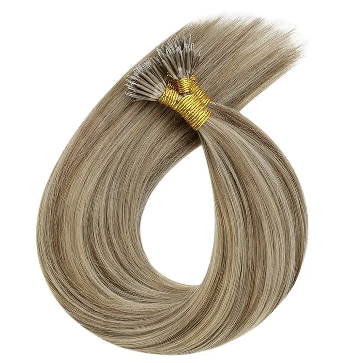 Wholesale Nano ring Human Hair Extension, Remy European Nano Tip Hair Dark Brown, Customised Color Nano Ring Hair Extension