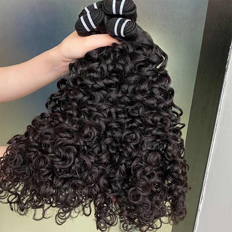 12A grade water wave hair bundles Brazilian Indian 100% raw remy virgin human hair extension natural black color bundles