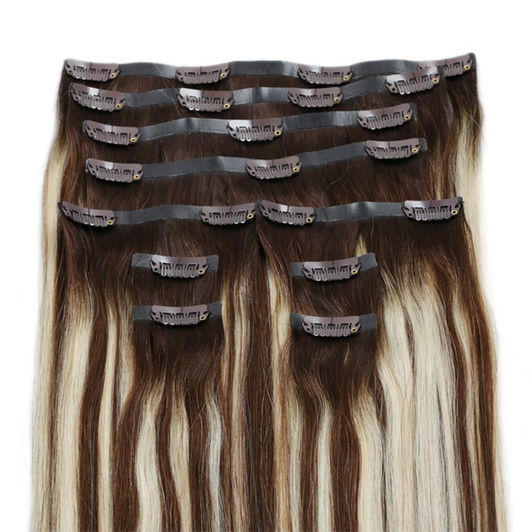 Remy Natural Hair 14-24 Human Hair Extension seamless Clip In