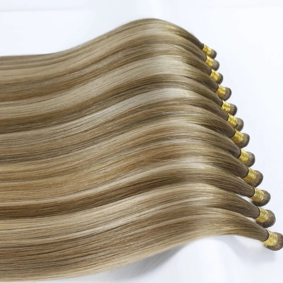 New Arrival Handtied Double Drawn Cuticle Aligned European Human Hair Invisible Handtied Weft Genius Weft Hair Extensions