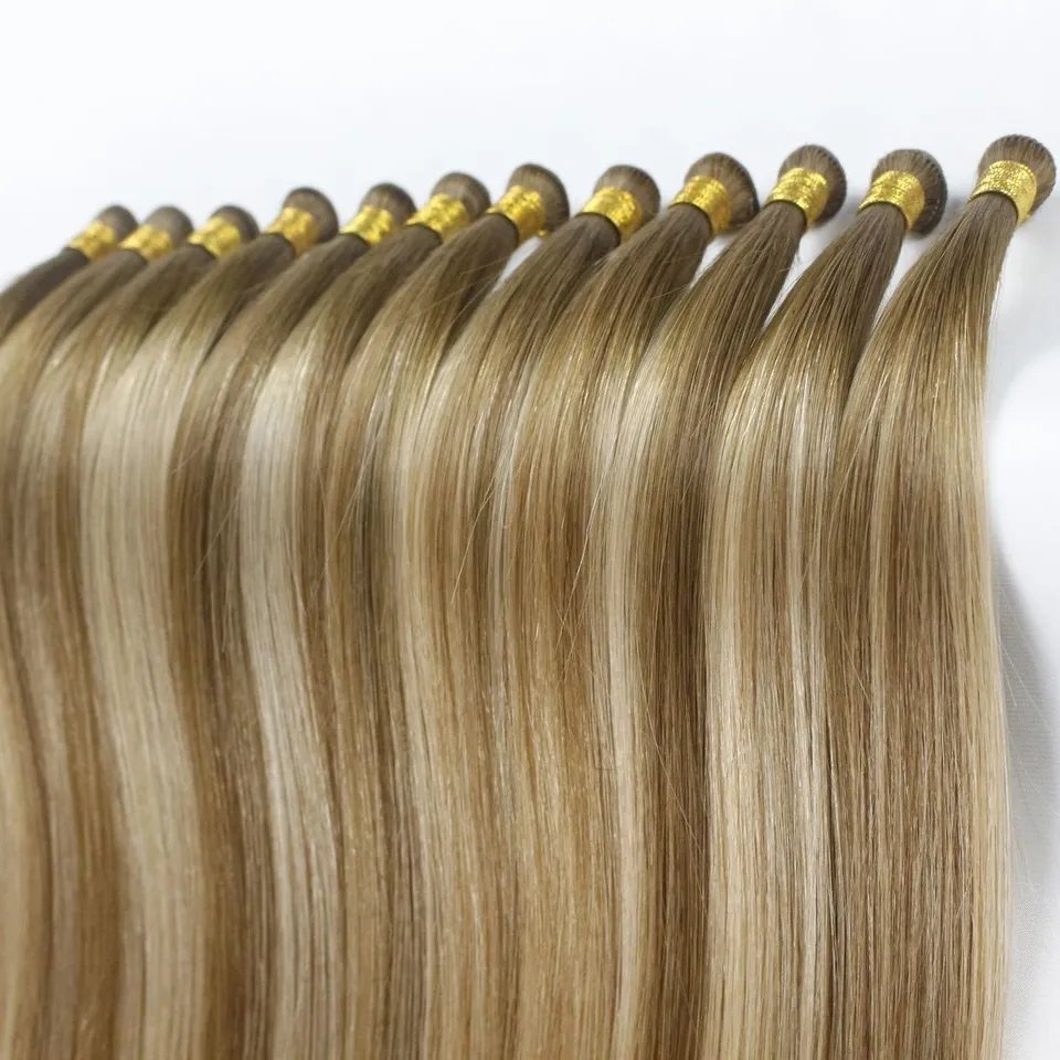 New Arrival Handtied Double Drawn Cuticle Aligned European Human Hair Invisible Handtied Weft Genius Weft Hair Extensions