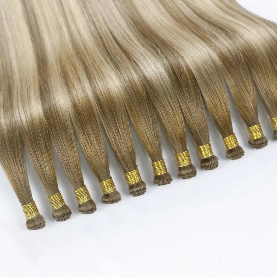 New Arrival Handtied Double Drawn Cuticle Aligned European Human Hair Invisible Handtied Weft Genius Weft Hair Extensions