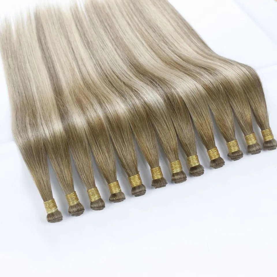 New Arrival Handtied Double Drawn Cuticle Aligned European Human Hair Invisible Handtied Weft Genius Weft Hair Extensions