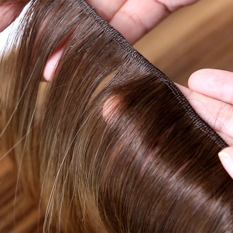 Private Label Russian Cuticle Aligned Virgin Hair Machine Weft Human Hair Extensions