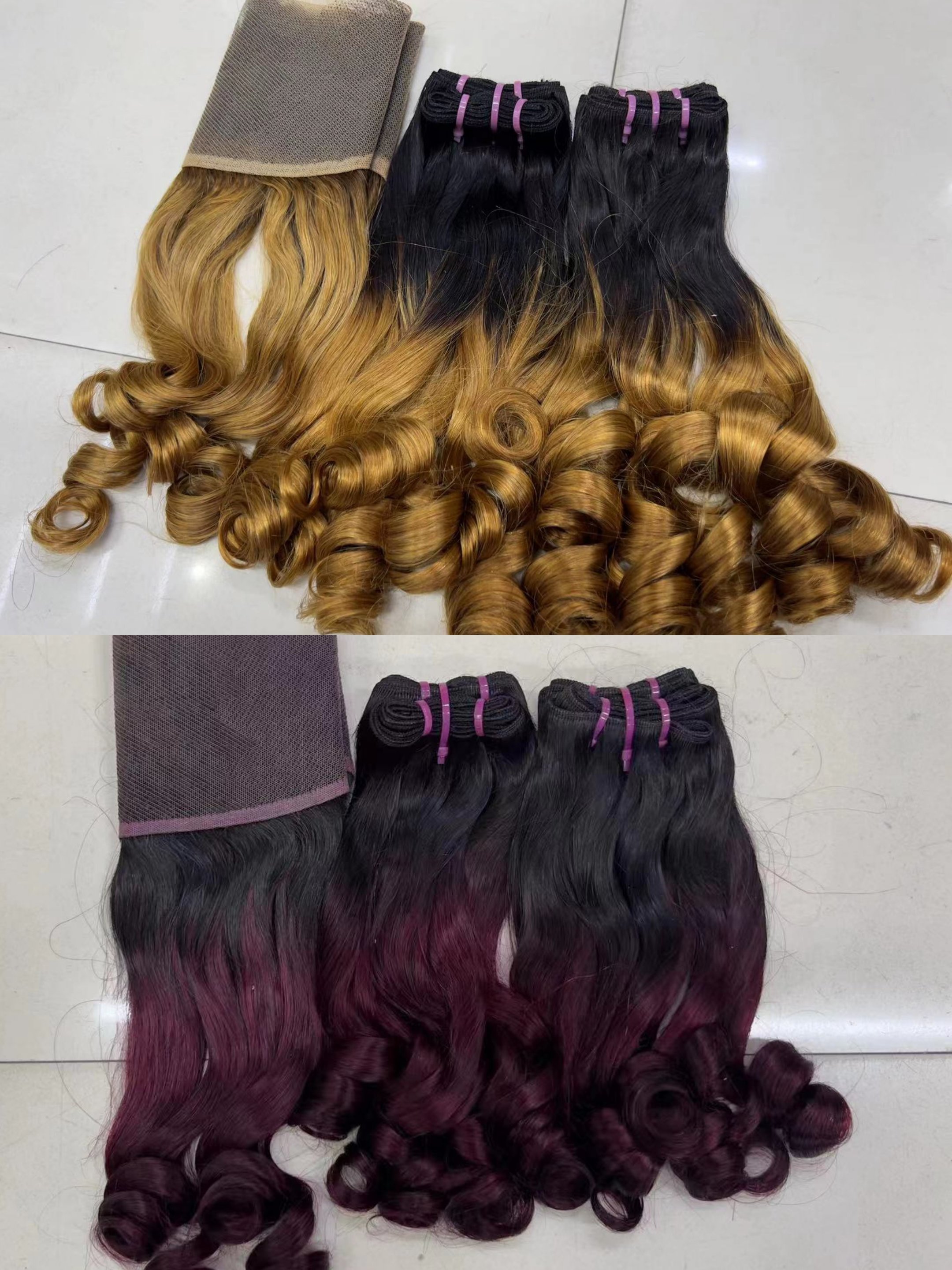 Letsfly 11A SDD Cuticle Alinged Raw Virgin Hair Extensions 1B30, 1B/bug, P427 Colored Unprocessed Pixie Curly Human Hair Weave