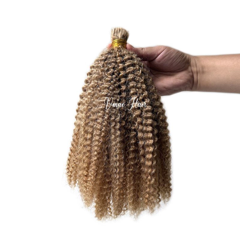 VMAE Wholesale Hair Vendor 613 27 30 33 Human Braiding Hair Bulk No Weft Virgin European Blonde Curly Afro Kinky Bulk Human Hair