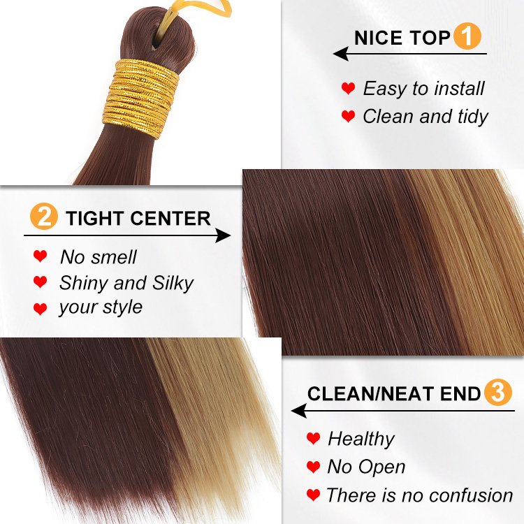 Julianna Wholesale 22 Inches 150g Ombre Mix Color Smooth Silky Synthetic Braiding Hair Bone Straight Extension For Braids