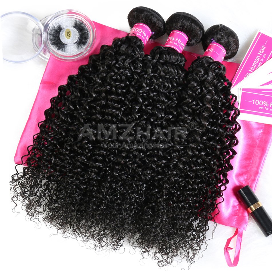 Raw Mink Brazilian Virgin Kinky Curly Human Hair 3 Bundle Double Weaving Unprocessed Remy Cuticle Aligned Human Hair Extension