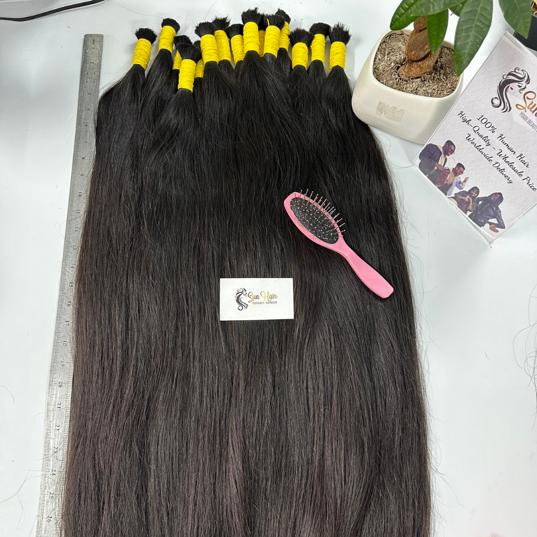 Hot Selling 100% Virgin One Donor Human Hair Extensions Premium Quality 34-Inch Cuticle Aligned Waves Bundle 1B Color Wholesale