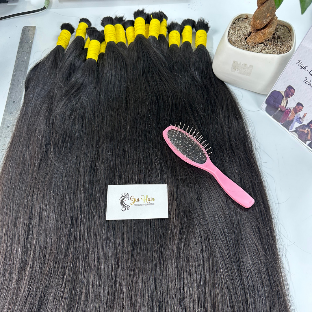Hot Selling 100% Virgin One Donor Human Hair Extensions Premium Quality 34-Inch Cuticle Aligned Waves Bundle 1B Color Wholesale