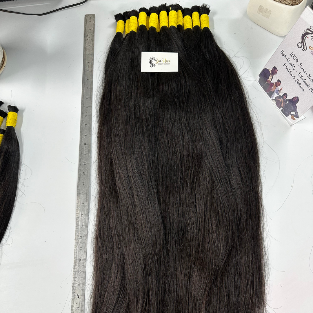 Hot Selling 100% Virgin One Donor Human Hair Extensions Premium Quality 34-Inch Cuticle Aligned Waves Bundle 1B Color Wholesale