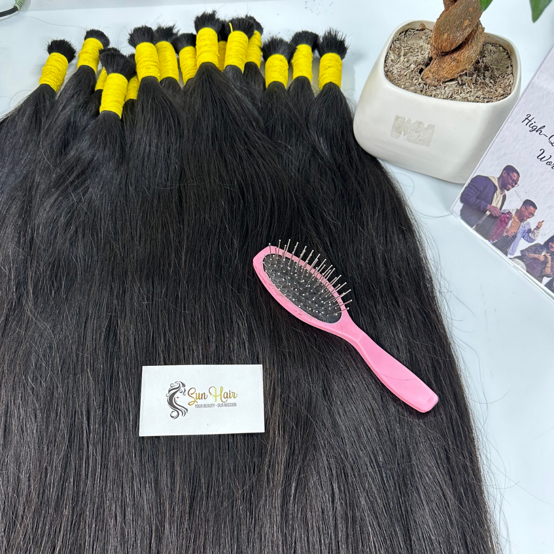Hot Selling 100% Virgin One Donor Human Hair Extensions Premium Quality 34-Inch Cuticle Aligned Waves Bundle 1B Color Wholesale