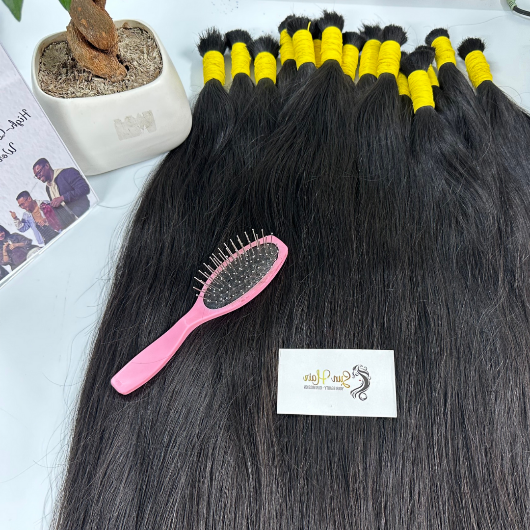 Hot Selling 100% Virgin One Donor Human Hair Extensions Premium Quality 34-Inch Cuticle Aligned Waves Bundle 1B Color Wholesale