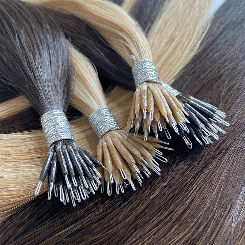 Wholesale Silky Straight Double Drawn Cuticle Hair Drop Shipping Vendors Nano Ring Pre-bonded Slavic Hair Extension