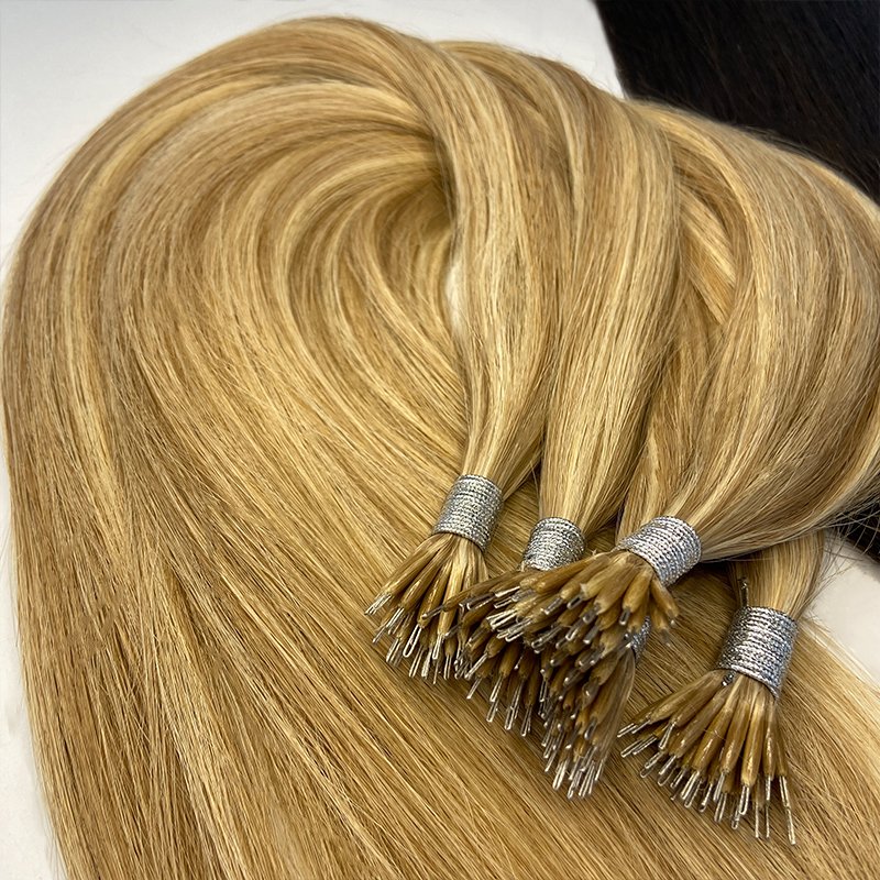 Wholesale Silky Straight Double Drawn Cuticle Hair Drop Shipping Vendors Nano Ring Pre-bonded Slavic Hair Extension
